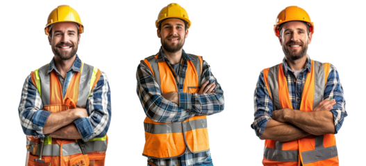 construction worker man isolated on a transparent background