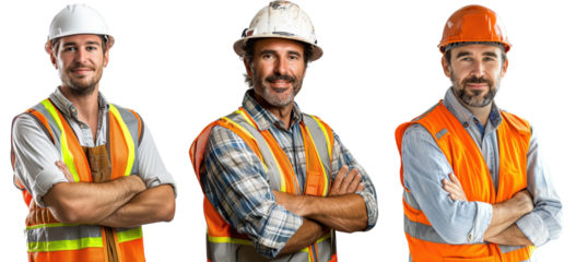 construction worker man isolated on a transparent background