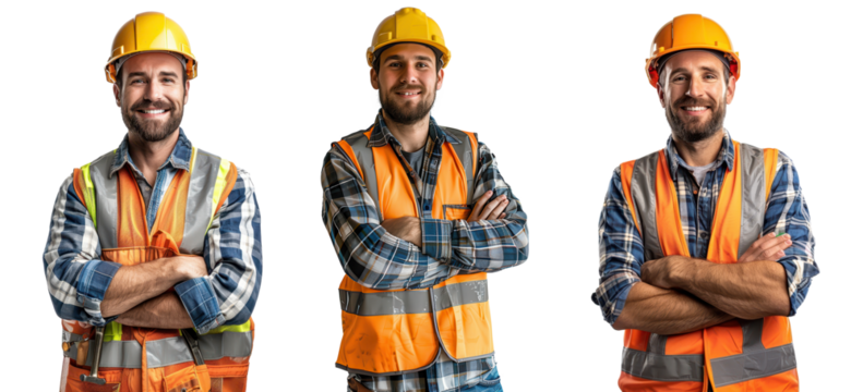 construction worker man isolated on a transparent background