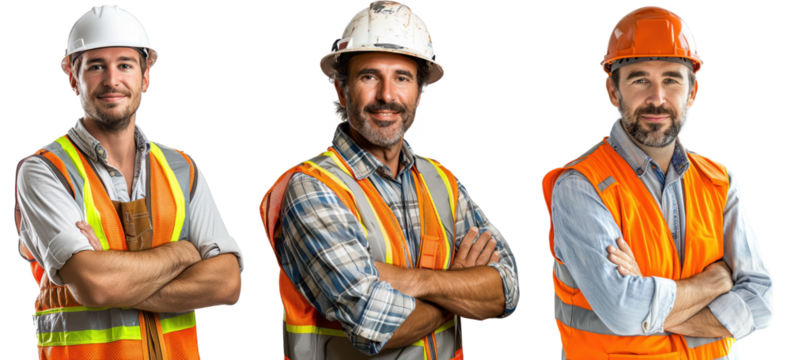 construction worker man isolated on a transparent background