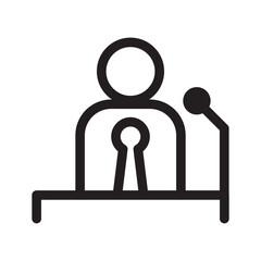 Speech icon in thin line style. Vector illustration graphic design