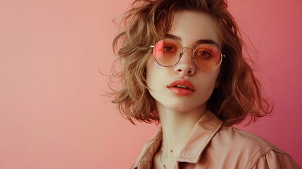 Girl in fashionable clothes. Generative AI