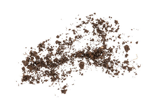 soil powder and dust pile, brown dirt ground powder, graphic element isolated on a transparent background