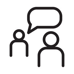 Discussion icon in thin line style. Vector illustration graphic design