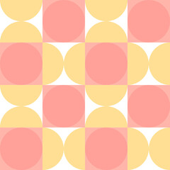Abstract geometric pattern. Pink and yellow. Circular shapes. Vector illustration.