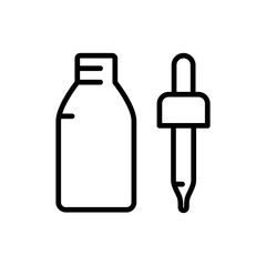 Dropper, bottle with pipette simple line icon. Beauty essence, serum or essential oil. Vector illustration for beauty shop.