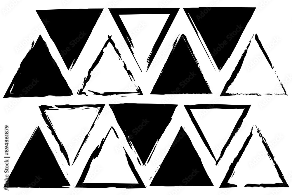 Aufkleber abstract triangle pattern. geometric rough texture. vector black shapes. modern minimalist design.