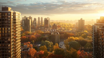 Generate a photo realistic image of urban climate action plans being implemented to reduce greenhouse gas emissions; ensure the image is of high resolution for clear and detailed quality.