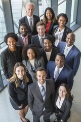 Confident Multicultural Team of Professionals in Modern Office Setting.