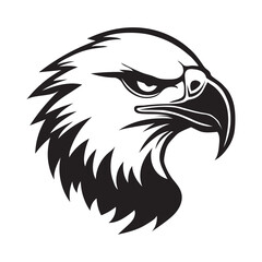 Eagle head logo. Face of an eagle bird Black and White tattoo style symbol