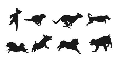 Fototapeta premium vector illustration of running dog silhouette