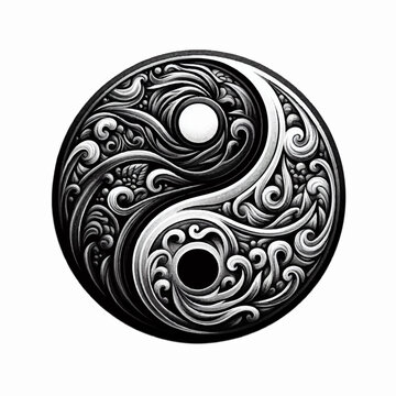 recommend clip art: yin and yang symbol tribal tattoo design illustration