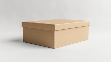 Reusable parcel box with lid, isolated on white background. 