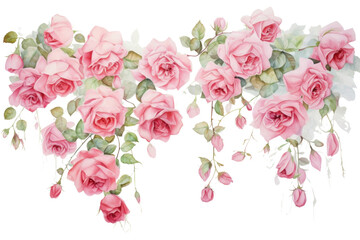 PNG  Delicate pink roses illustration
