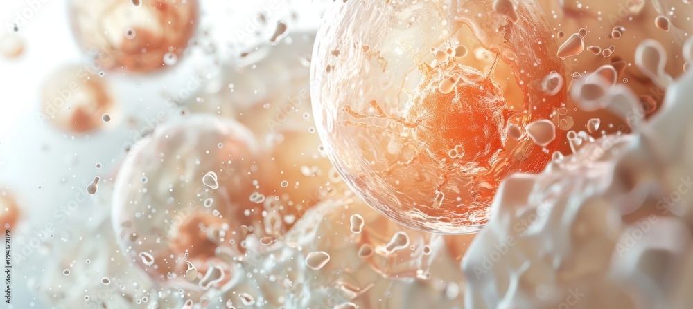 Poster colorful abstract art of cellular development in a laboratory setting - perfect for science posters