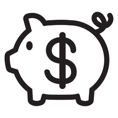 Fototapeta premium Saving icon in thin line style. Vector illustration graphic design