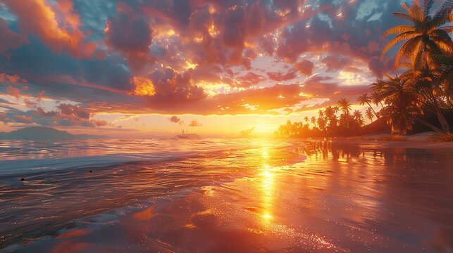 sunset on the beach