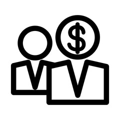 Businessman icon in thin line style. Vector illustration graphic design