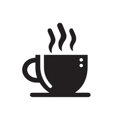Coffee cup icon, tea cup logo, Abstract symbols vector illustration silhouette image template.