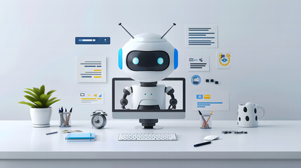 Ai Chatbots working and chatting in computer