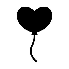 Love balloon silhouette icon with simple and modern design