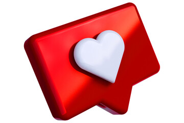 Abstract shape icon of beautiful live heart vector with message box heart letter isolated on white background