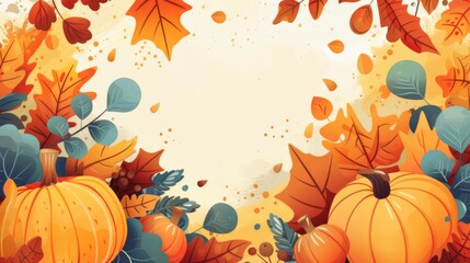 Naklejka premium Thanksgiving day banner background illustration generated by ai