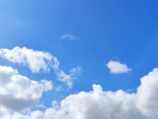 bright and cloudy blue sky background