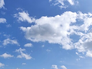 bright and cloudy blue sky background