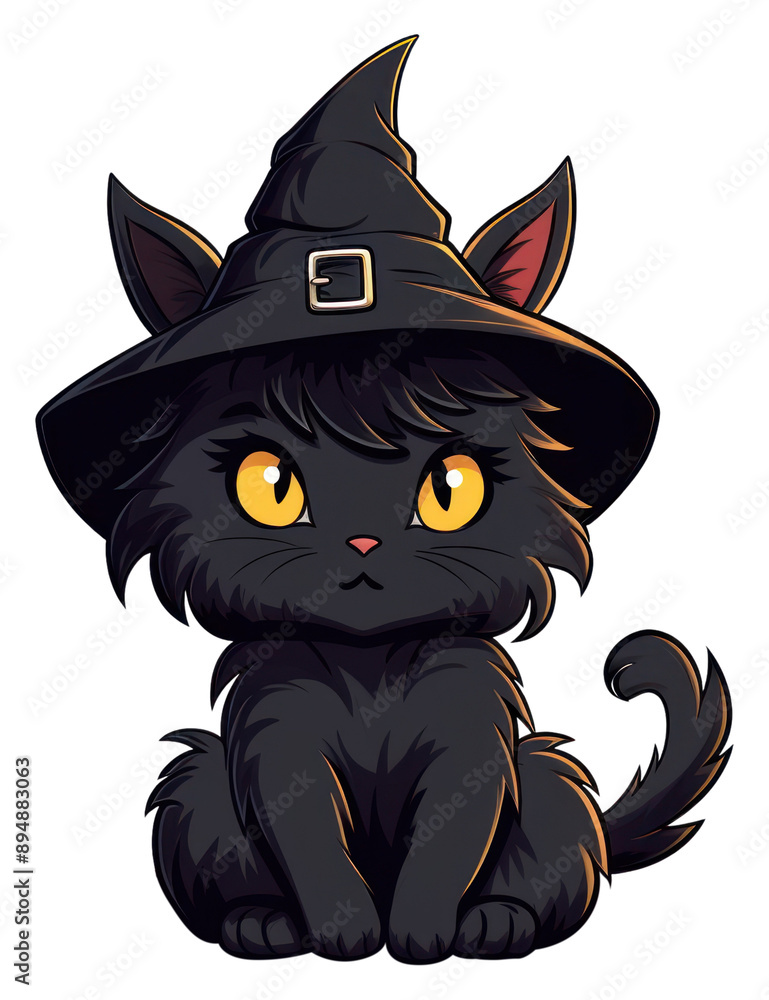 Poster PNG Black cat witch cartoon animal mammal.