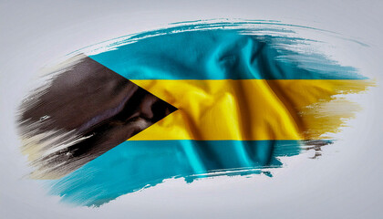 Paint stain in the colours of the Bahamian flag