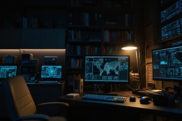 Naklejka premium monitor and computer