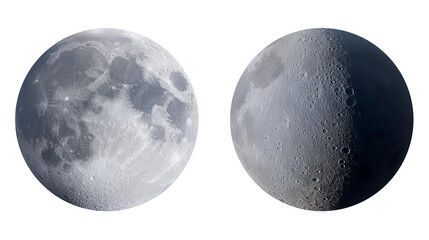 Moon transparent png, isolated lunar space graphic resource