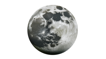 Moon transparent png, isolated lunar space graphic resource