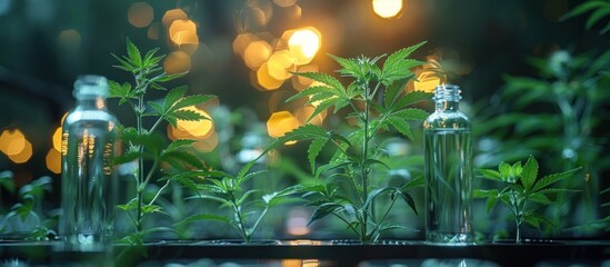 Cannabis Plants Growing Under Artificial Light