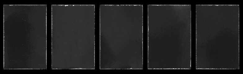 Empty old vintage black scratch torn poster set overlay texture background