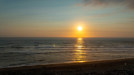 Sunset over the pacific ocean
