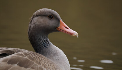 close up of a greylag goose