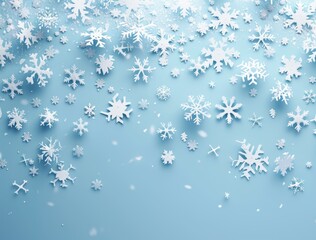 An image of white snowflakes on a silver background, typical of the Christmas season