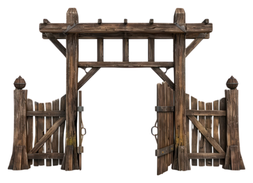 PNG Western saloon gate architecture drawbridge outdoors.