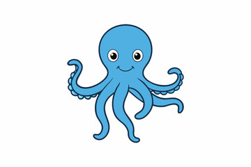 Colorful octopus vector with detailed tentacles, perfect for t-shirt designs, children’s books, and educational materials. Ideal for ocean and marine life themes.