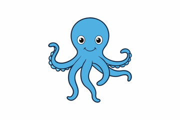 Colorful octopus vector with detailed tentacles, perfect for t-shirt designs, children’s books, and educational materials. Ideal for ocean and marine life themes.