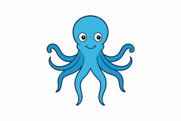 Colorful octopus vector with detailed tentacles, perfect for t-shirt designs, children’s books, and educational materials. Ideal for ocean and marine life themes.