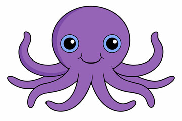 Colorful octopus vector with detailed tentacles, perfect for t-shirt designs, children’s books, and educational materials. Ideal for ocean and marine life themes.