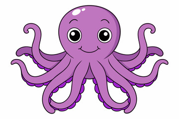 Colorful octopus vector with detailed tentacles, perfect for t-shirt designs, children’s books, and educational materials. Ideal for ocean and marine life themes.