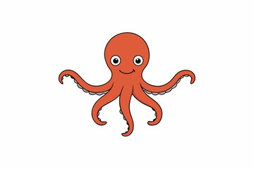 Colorful octopus vector with detailed tentacles, perfect for t-shirt designs, children’s books, and educational materials. Ideal for ocean and marine life themes.