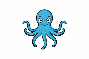 Colorful octopus vector with detailed tentacles, perfect for t-shirt designs, children’s books, and educational materials. Ideal for ocean and marine life themes.
