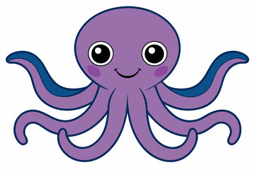 Colorful octopus vector with detailed tentacles, perfect for t-shirt designs, children’s books, and educational materials. Ideal for ocean and marine life themes.