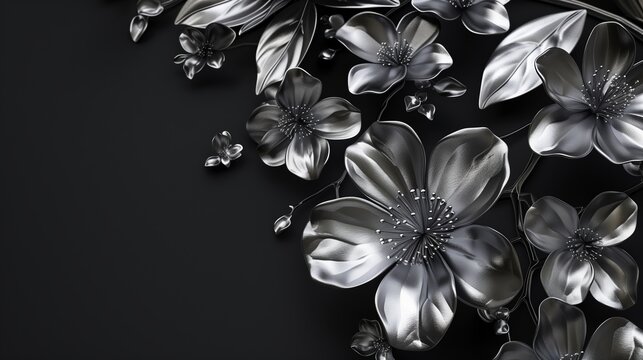 Beautiful silver flowers with black leaves