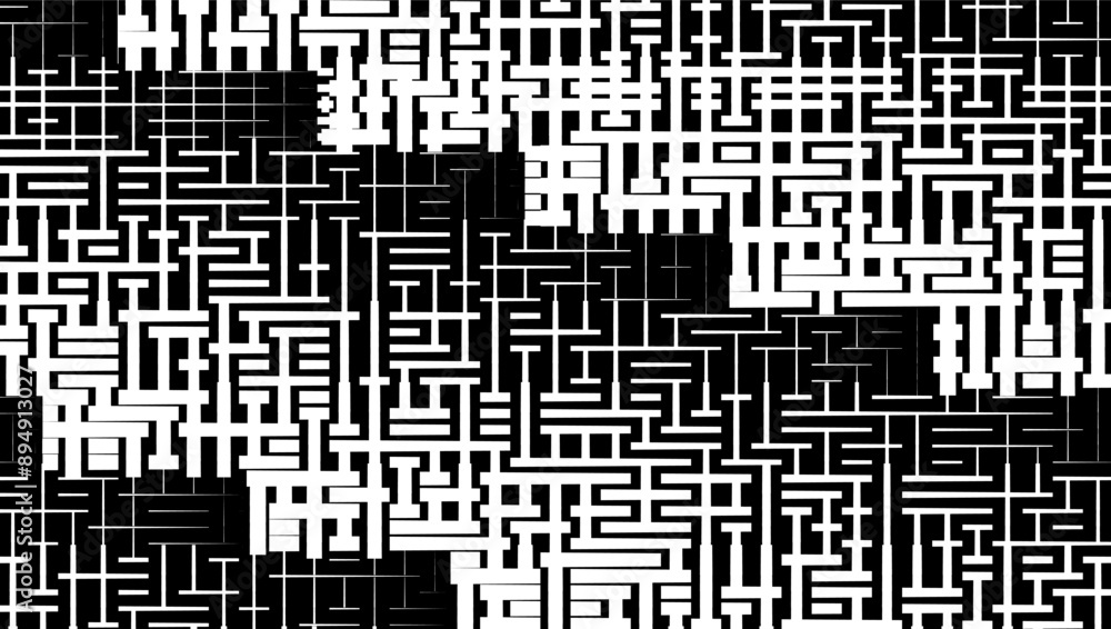 Poster fully editable vector element. black and white maze pattern. transition effect background. vector fo